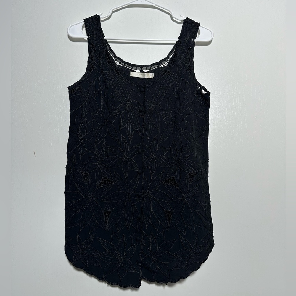 MINKPINK Black Lace Tank Top